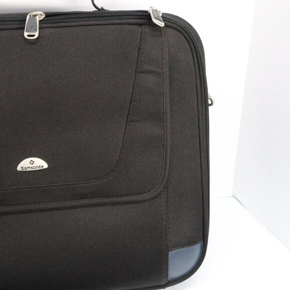 Samsonite Laptop Bag Briefcase Soft Messenger Black w/ Strap - Picture 4 of 16